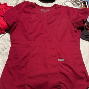 Grey's Anatomy V-Neck Red Scrub Top